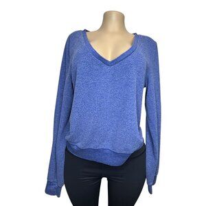DG-103 Wildfox Women's Blue V-Neck Long Sleeve Sweater Size Small